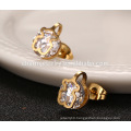 Fashion Jewelry Simple Bear Titanium Fancy Stud Earrings for Ladies ZZE001